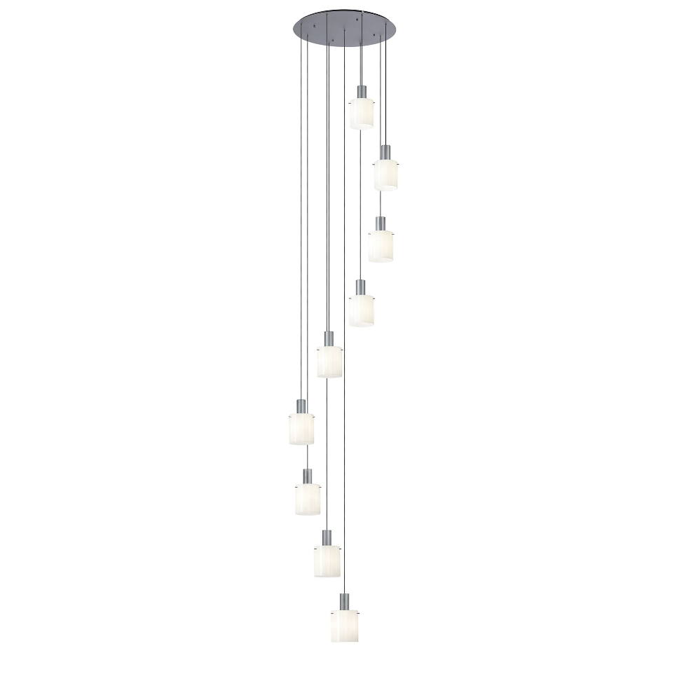 Brandon Ripple 86cm Round Pendant, 9 Light Adjustable E27