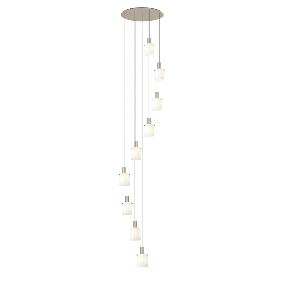 Brandon Ripple 86cm Round Pendant, 9 Light Adjustable E27