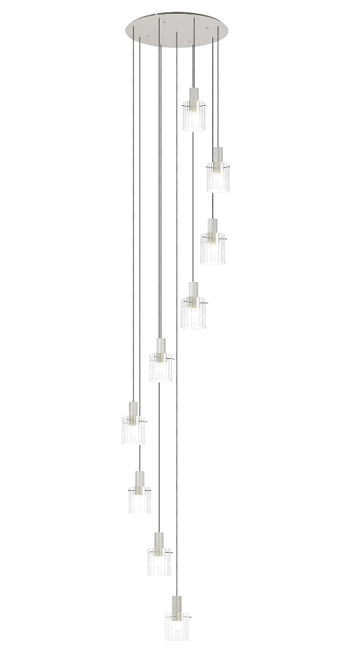 Brandon Ripple 86cm Round Pendant, 9 Light Adjustable E27