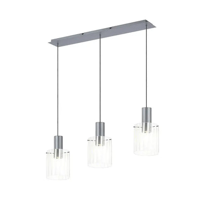 Brandon Ripple Linear Pendant, 3 Light Adjustable E27 Home Store Living