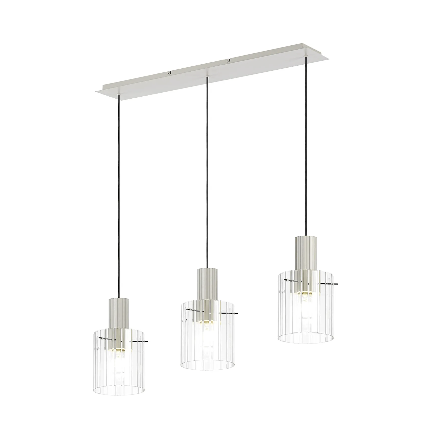 Brandon Ripple Linear Pendant, 3 Light Adjustable E27