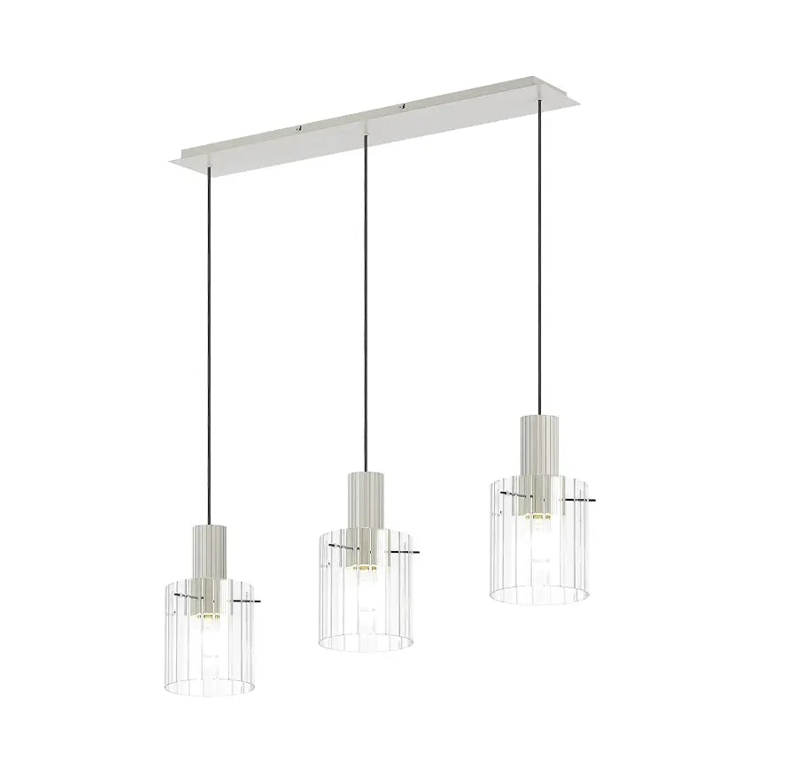 Brandon Ripple Linear Pendant, 3 Light Adjustable E27 Home Store Living