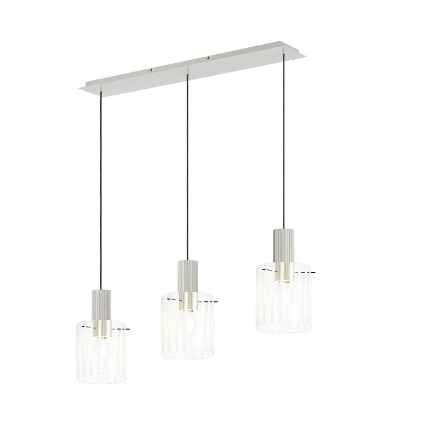 Brandon Ripple Linear Pendant, 3 Light Adjustable E27