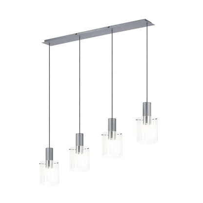 Brandon Ripple Linear Pendant, 4 Light Adjustable E27 Home Store Living