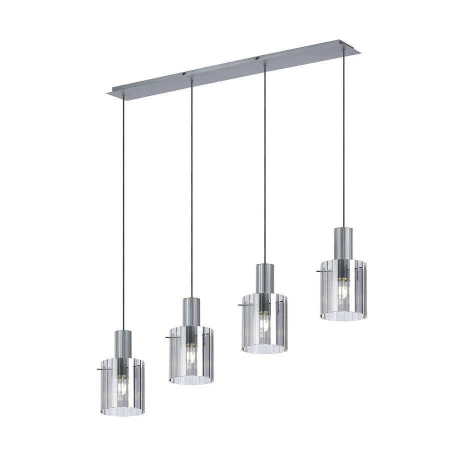 Brandon Ripple Linear Pendant, 4 Light Adjustable E27