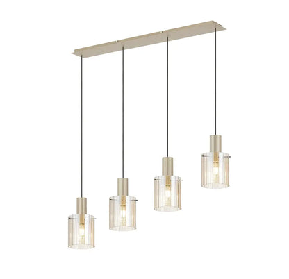 Brandon Ripple Linear Pendant, 4 Light Adjustable E27 Home Store Living