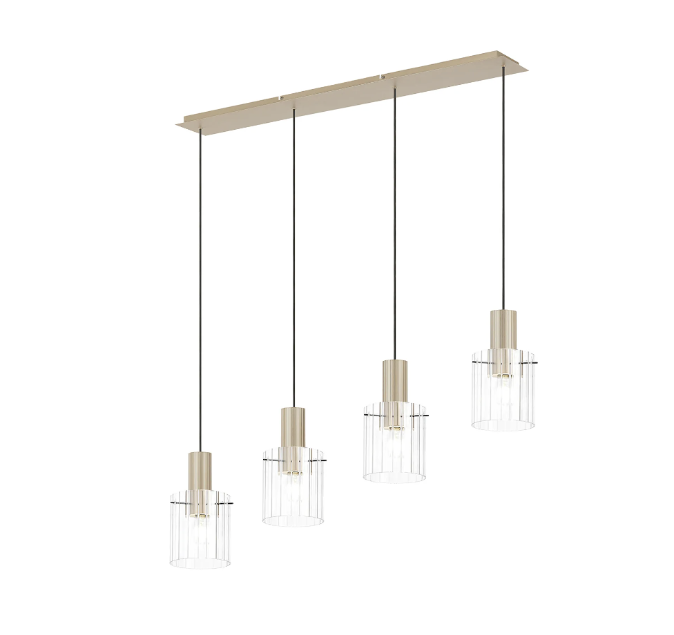 Brandon Ripple Linear Pendant, 4 Light Adjustable E27