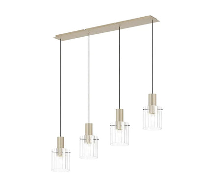 Brandon Ripple Linear Pendant, 4 Light Adjustable E27 Home Store Living