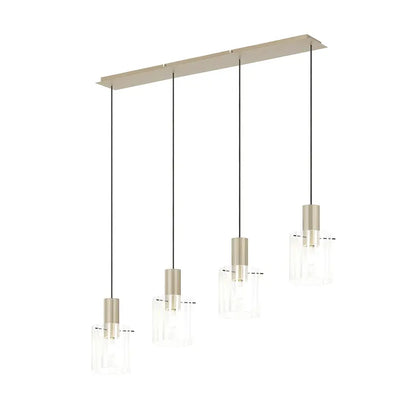 Brandon Ripple Linear Pendant, 4 Light Adjustable E27 Home Store Living