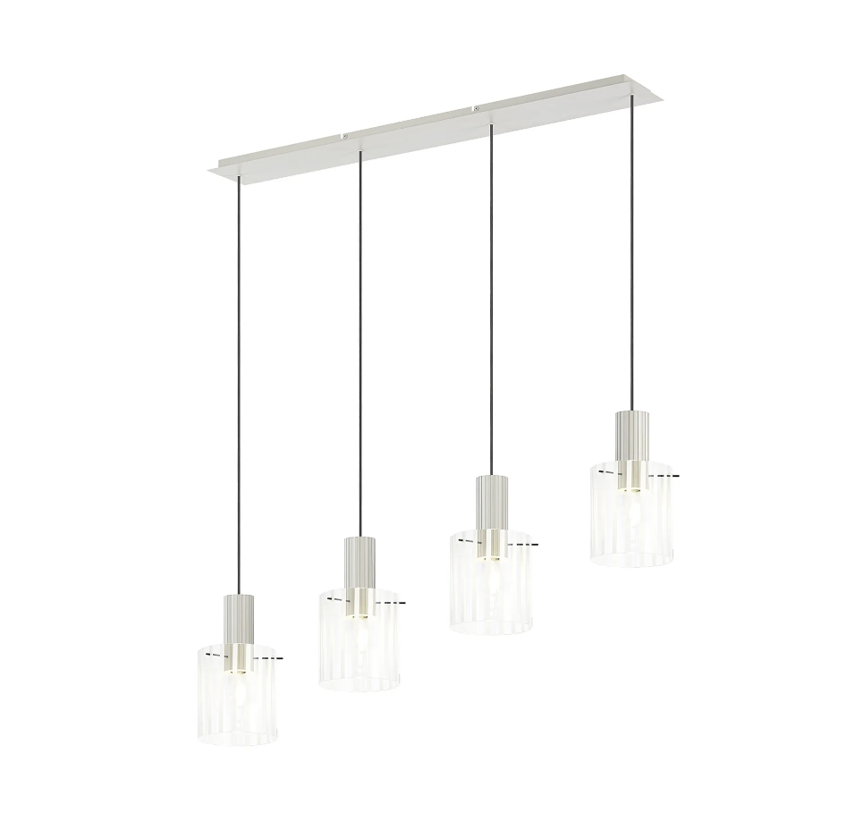 Brandon Ripple Linear Pendant, 4 Light Adjustable E27