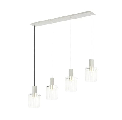 Brandon Ripple Linear Pendant, 4 Light Adjustable E27 Home Store Living