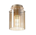 Brandon Ripple 21cm Round Ceiling Flush, 1 Light Flush Fitting E27 — Light Gold / Amber