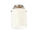 Brandon Ripple 21cm Round Ceiling Flush, 1 Light Flush Fitting E27 — Light Gold / Frosted Clear