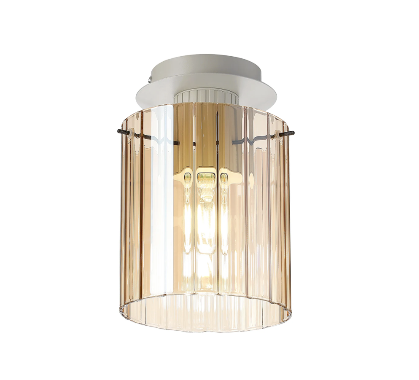 Brandon Ripple 21cm Round Ceiling Flush, 1 Light Flush Fitting E27