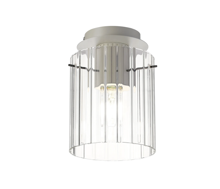 Brandon Ripple 21cm Round Ceiling Flush, 1 Light Flush Fitting E27