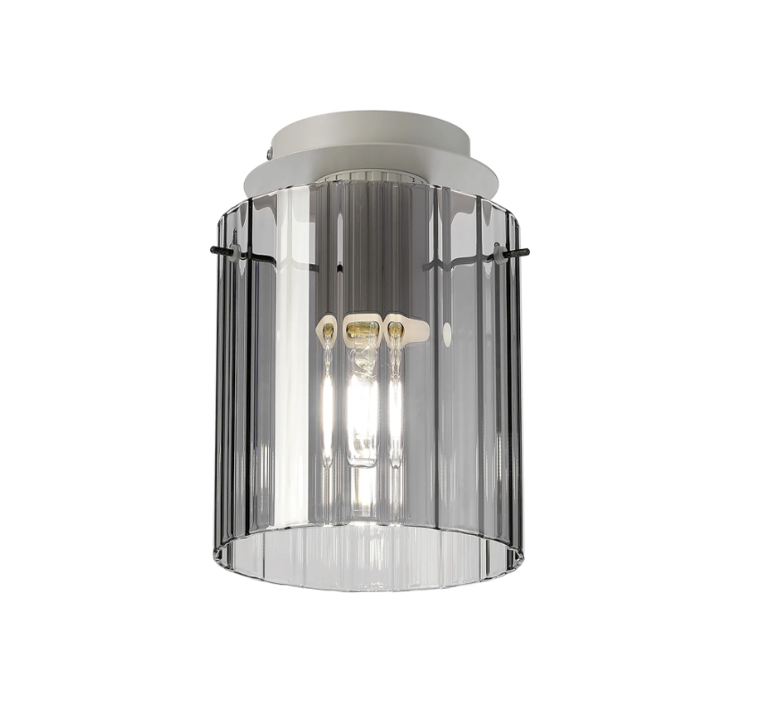 Brandon Ripple 21cm Round Ceiling Flush, 1 Light Flush Fitting E27