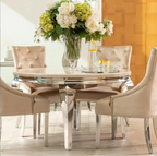 Lewis 1.3m Round Marble & Chrome Dining Table AWS TRADING LTD