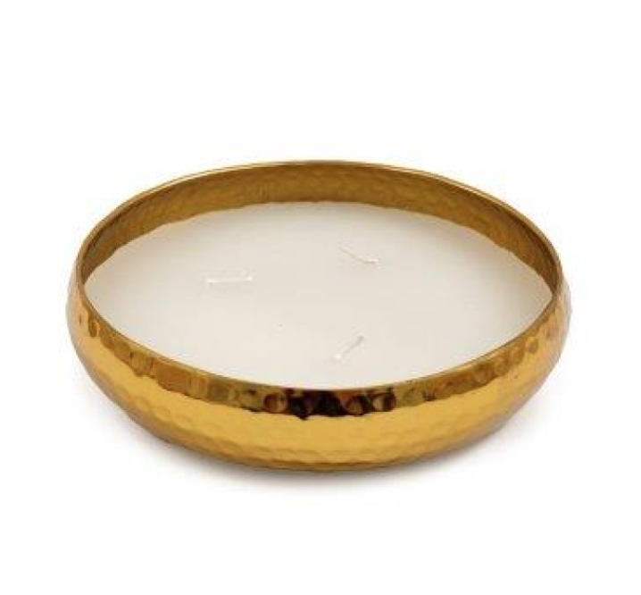 Gold Hammered Candle - Small 15cm sil interiors