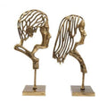 Gold Man/ Woman Head Ornament set of 2 sil interiors