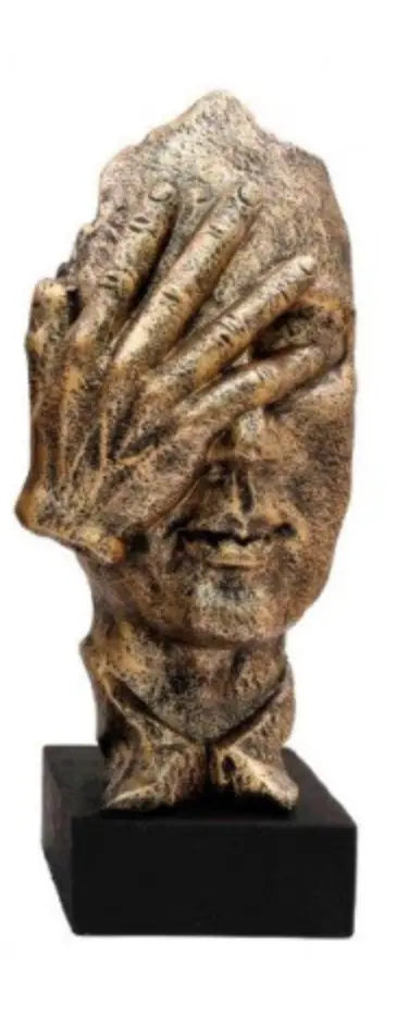 See No Evil Gold Bronze Ornament On Black Base 50cm sil interiors