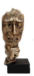Speak No Evil Gold Bronze Ornament On Black Base 50cm sil interiors