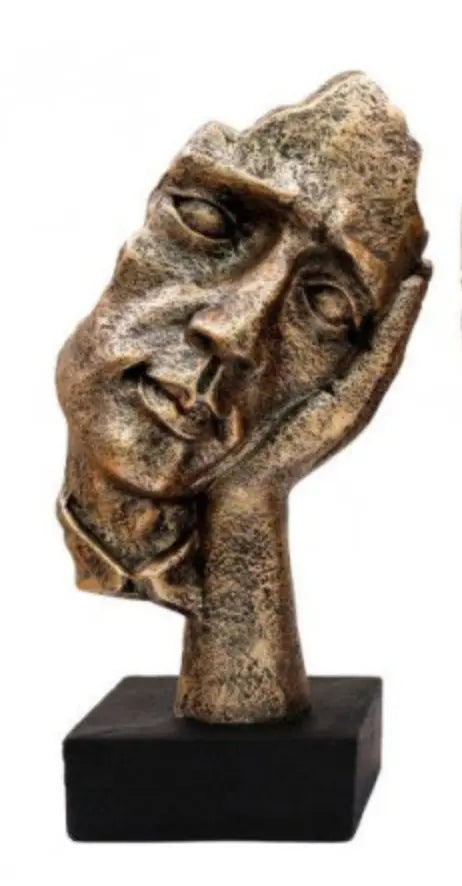 Hear No Evil Gold Bronze Ornament On Black Base 50cm sil interiors