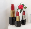 Lipstick Vase Large Milano red, black, gold ­coloured L. 8 cm, W. 8 cm, H. 30.5 cm Gilde