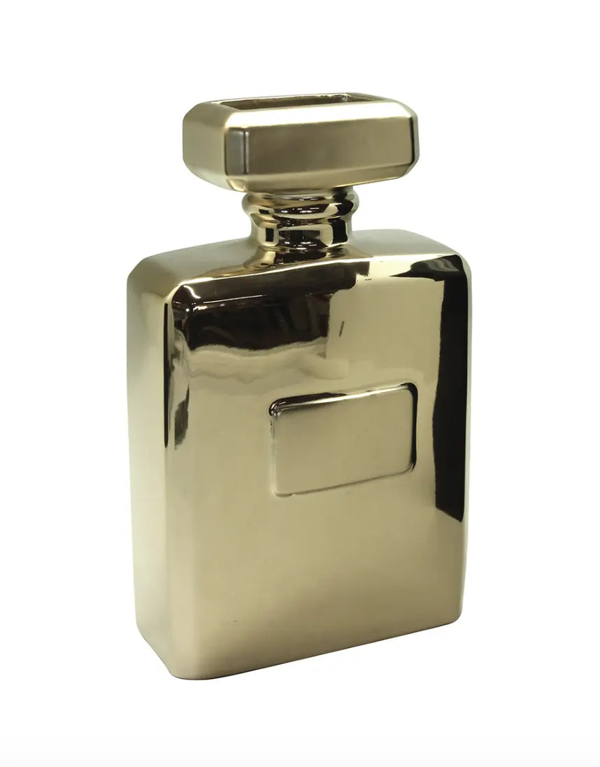 Gold Perfume Bottle Vase L. 7 cm, W. 13.5 cm, H. 22 cm Gilde