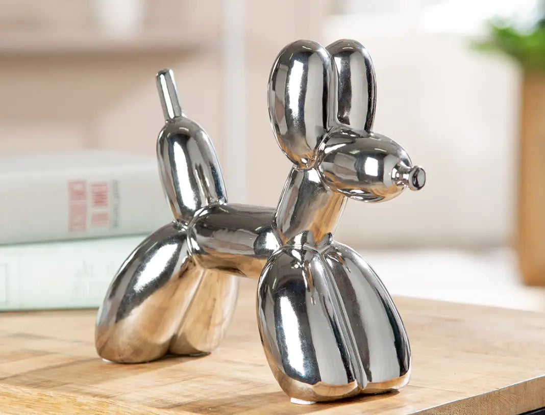 Silver Figure Balloon Dog L. 23 cm, W. 22 cm, H. 18 cm Gilde