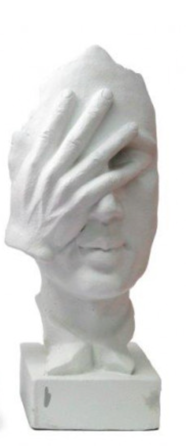 See No Evil White Ornament On Base