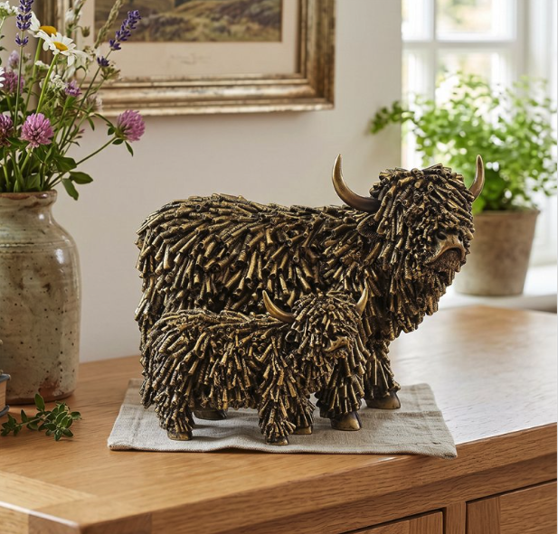 HIGHLAND COW WITH BABY 23CM