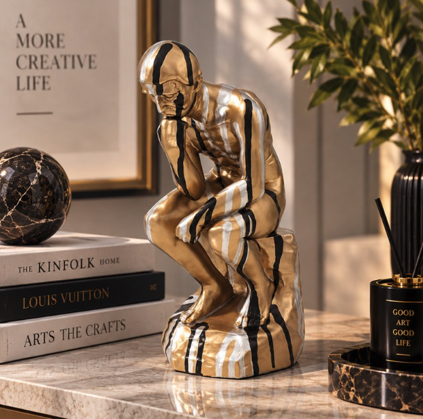 DRIP ART THINKER GOLD 17x12x28 Lesser & Pavey Ltd