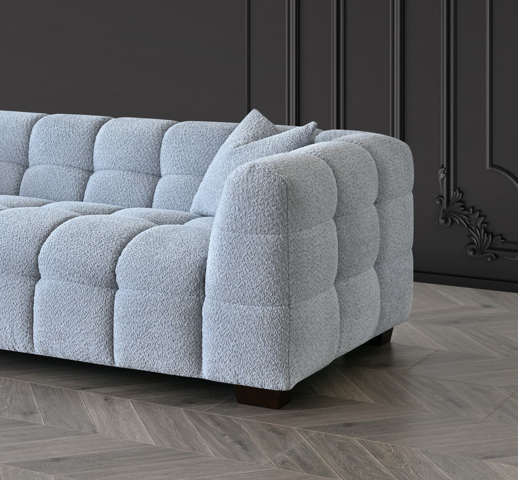 Aluxo Tribeca Sofa Range in Pearl Boucle Fabric Home Store Living