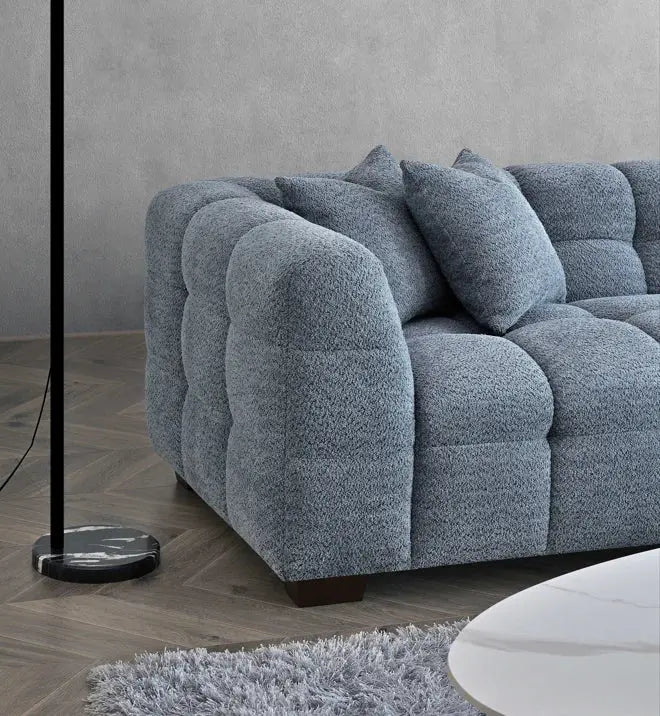Aluxo Tribeca Corner Sofa Group in Iron Boucle Fabric Furnish 365