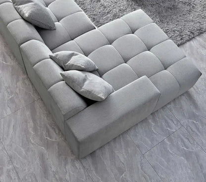 Aluxo Leonard Left Hand Corner Group in Cloudy Grey Boucle Home Store Living