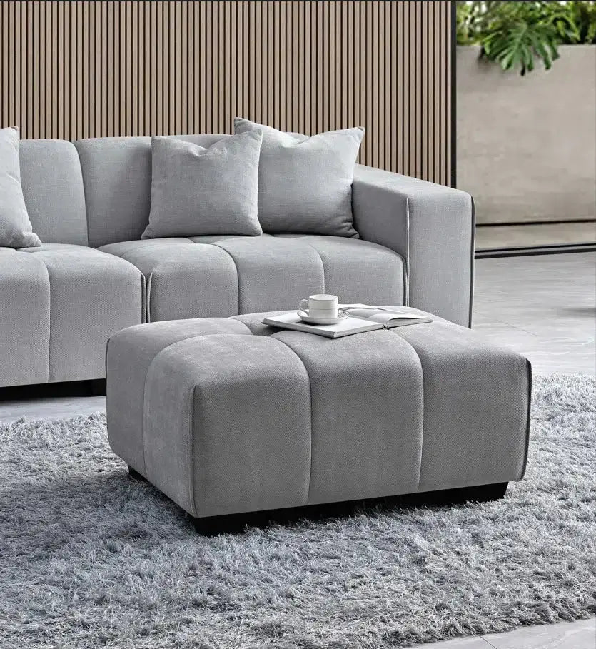 Aluxo Leonard Left Hand Corner Group in Cloudy Grey Boucle Home Store Living