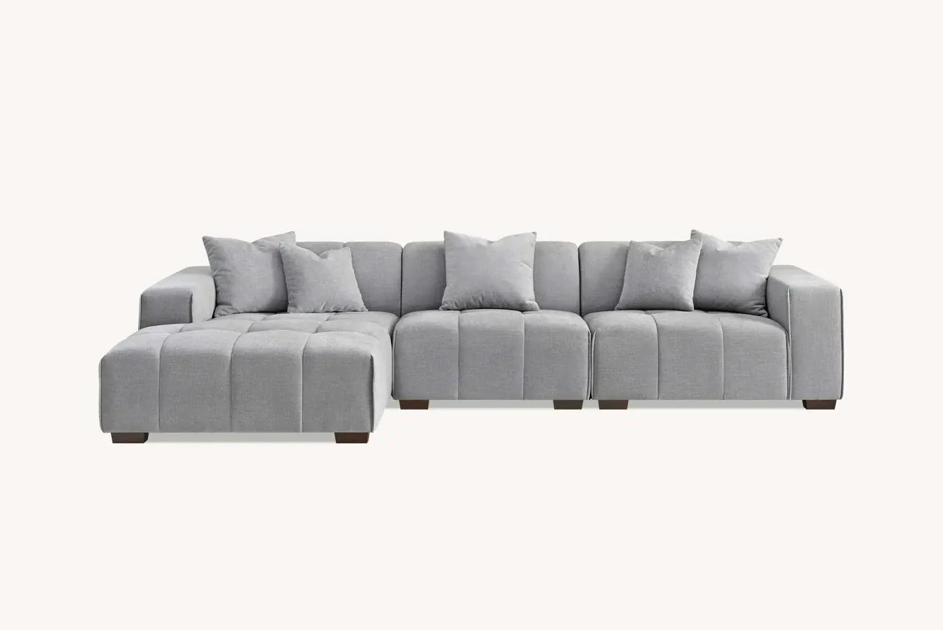 Aluxo Leonard Left Hand Corner Group in Cloudy Grey Boucle Home Store Living