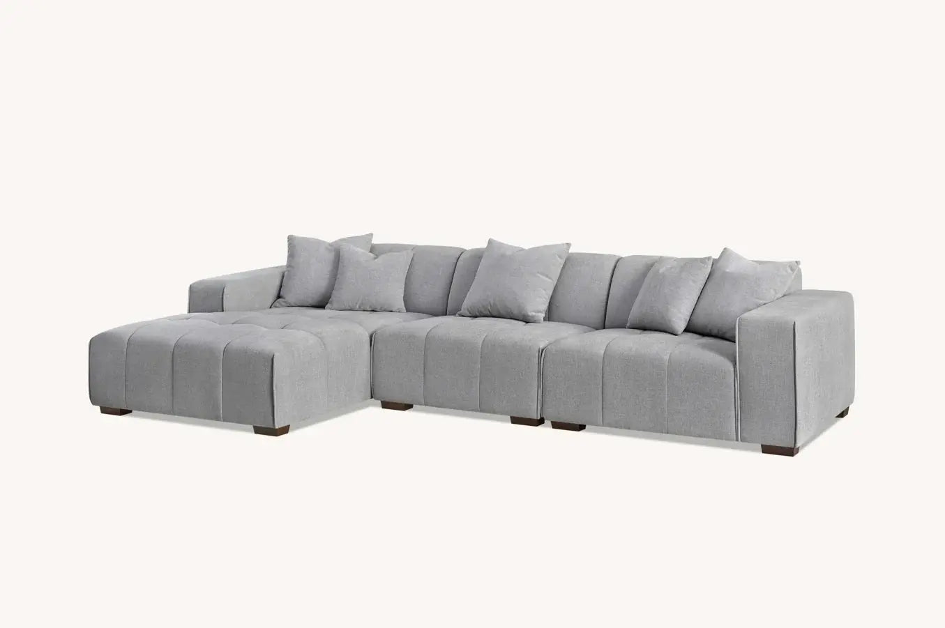 Aluxo Leonard Left Hand Corner Group in Cloudy Grey Boucle Home Store Living