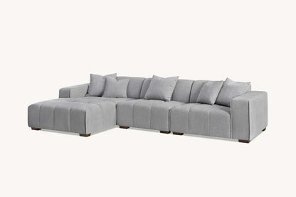 Aluxo Tribeca Corner Sofa Group in Pearl Boucle Fabric Home Store Living