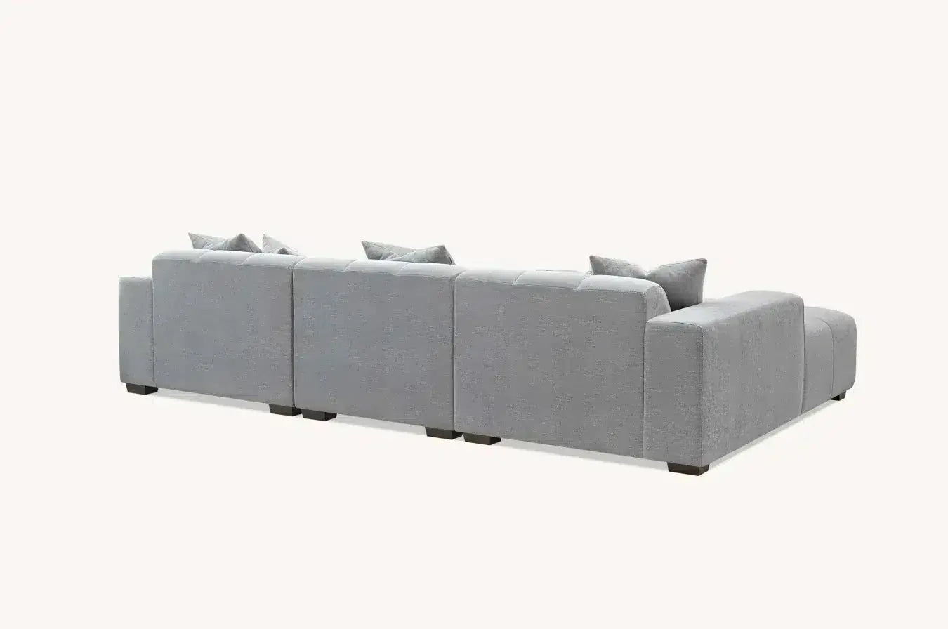 Aluxo Leonard Left Hand Corner Group in Cloudy Grey Boucle Home Store Living