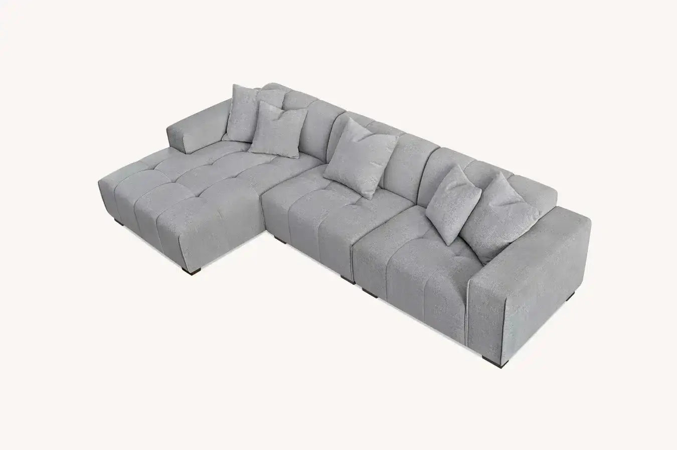 Aluxo Leonard Left Hand Corner Group in Cloudy Grey Boucle Home Store Living