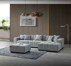 Aluxo Leonard Right Hand Corner Group in Cloudy Grey Boucle Furnish 365