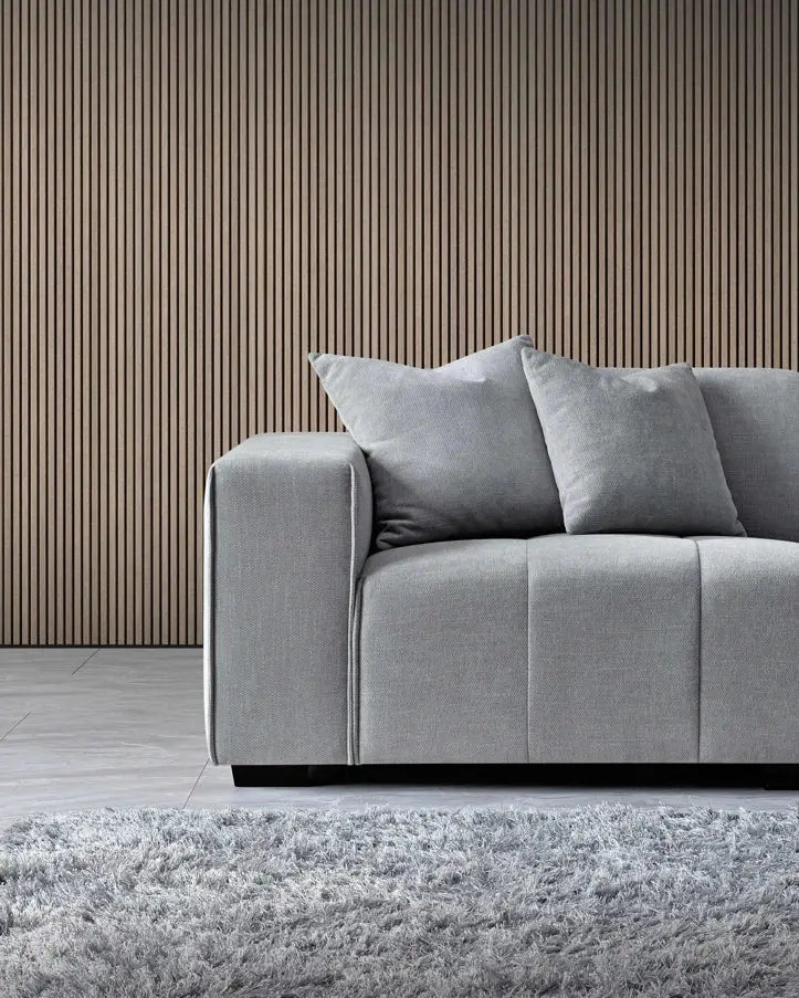 Aluxo Leonard Right Hand Corner Group in Cloudy Grey Boucle Furnish 365