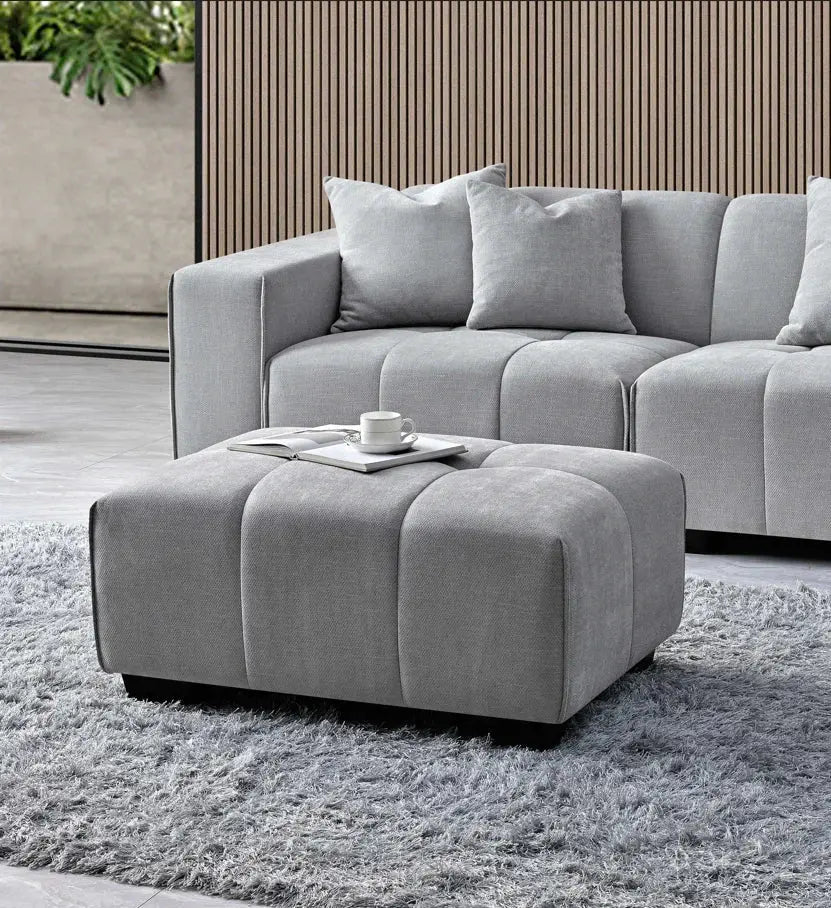 Aluxo Leonard Right Hand Corner Group in Cloudy Grey Boucle Furnish 365
