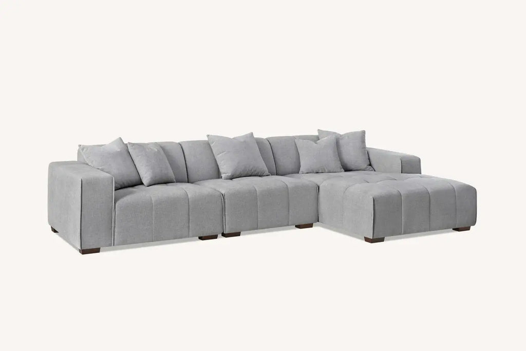 Aluxo Leonard Right Hand Corner Group in Cloudy Grey Boucle Furnish 365