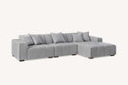 Aluxo Leonard Right Hand Corner Group in Cloudy Grey Boucle Furnish 365