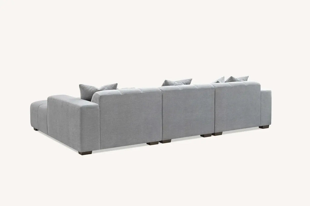 Aluxo Leonard Right Hand Corner Group in Cloudy Grey Boucle Furnish 365