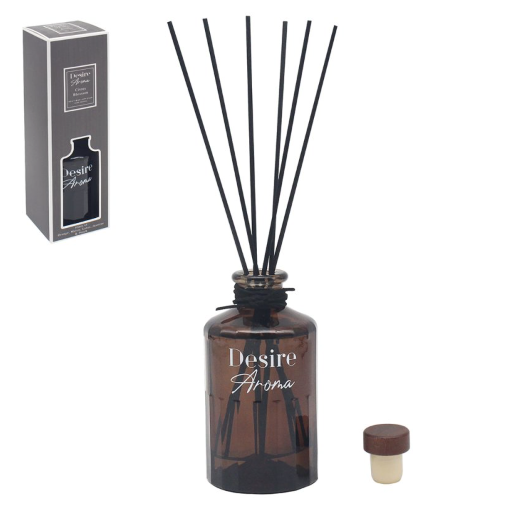 Desire Aroma Midsummer Night Citrus Blossom 220ml Reed Diffuser Lesser & Pavey Ltd