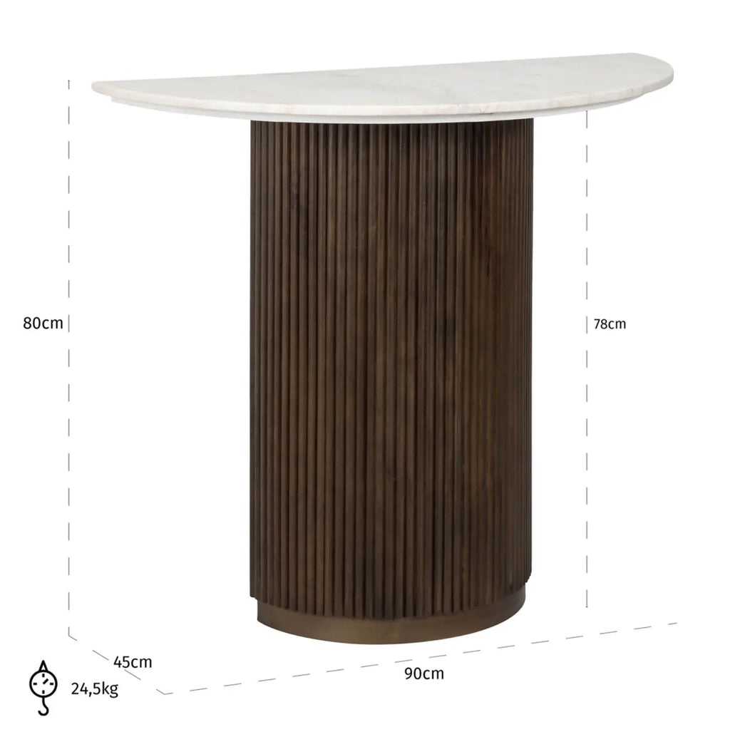 Mayfield Brown Console Half Table Home Store Living