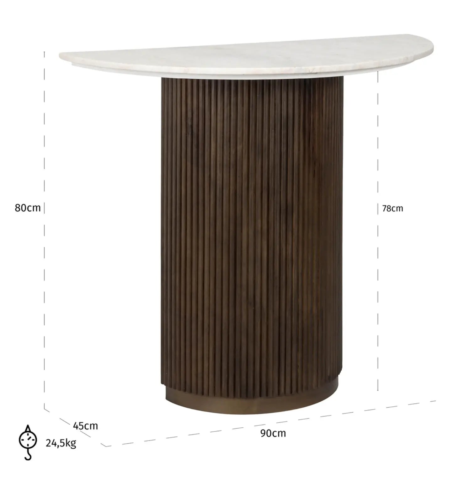 Mayfield Brown Console Half Table Home Store Living